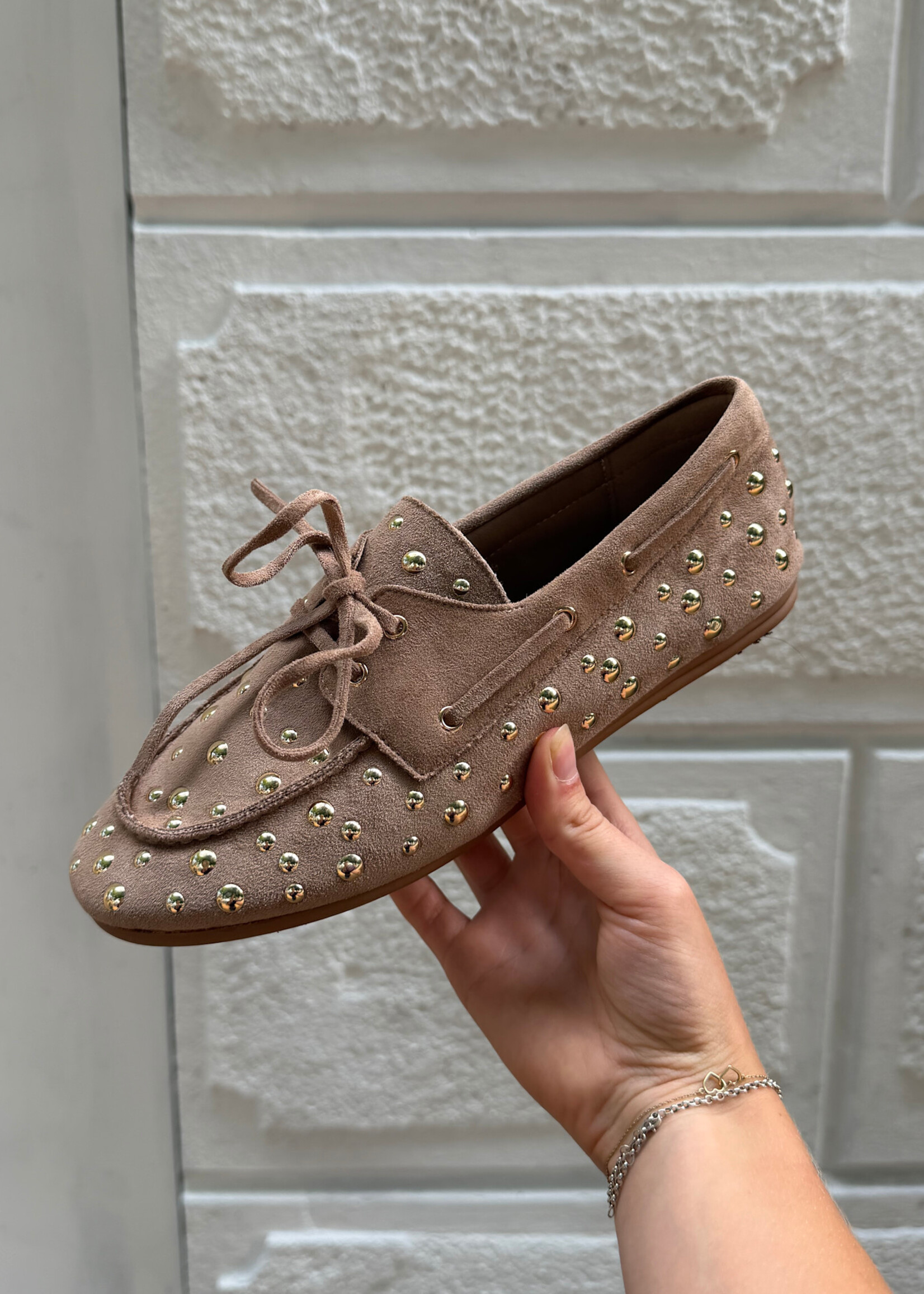 Flo Boutique Loafer Studs Taupe