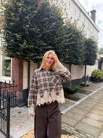 Flo Boutique Checked Blouse Nina Lace Brown