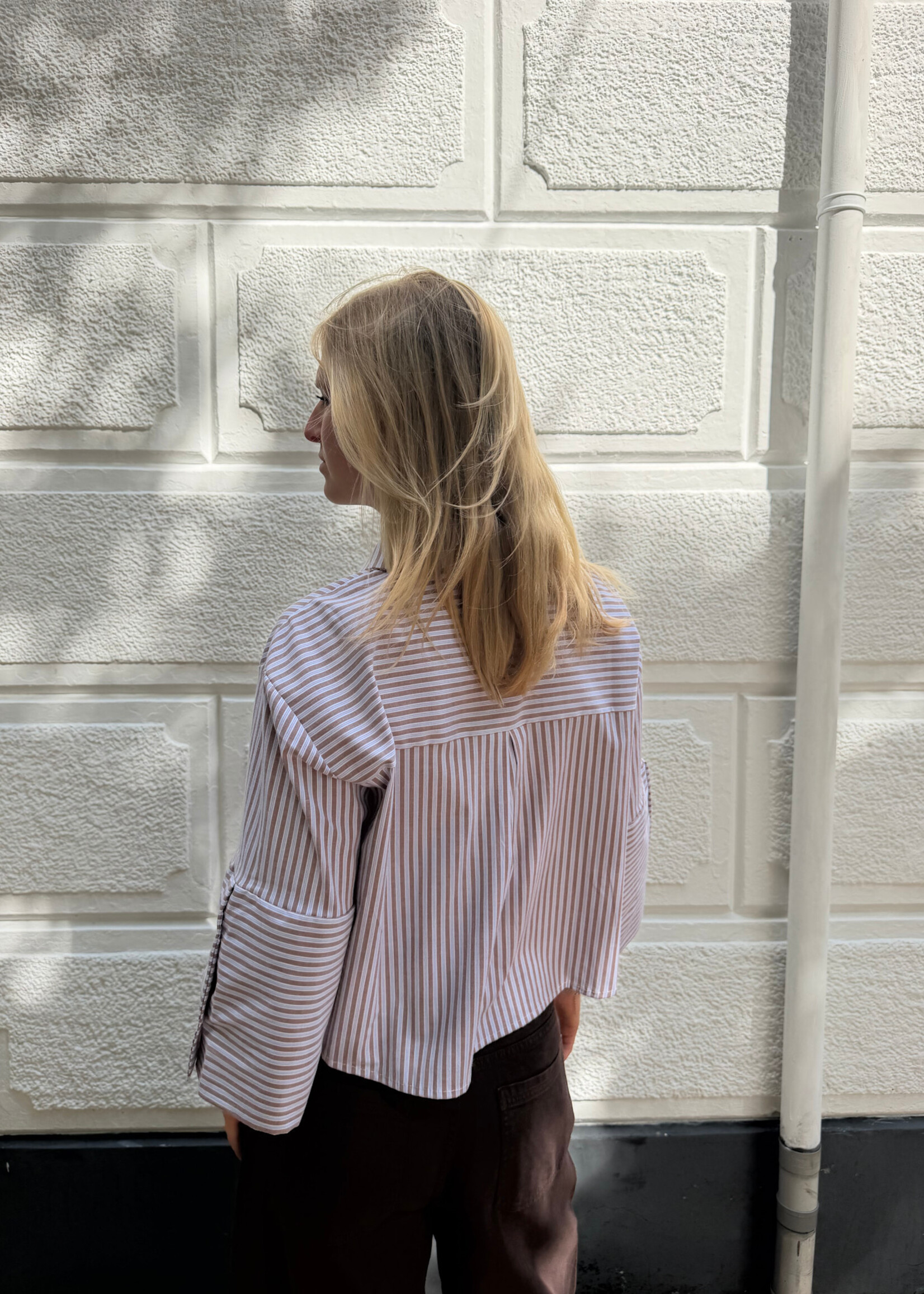 Flo Boutique Striped Blouse Elisa Brown