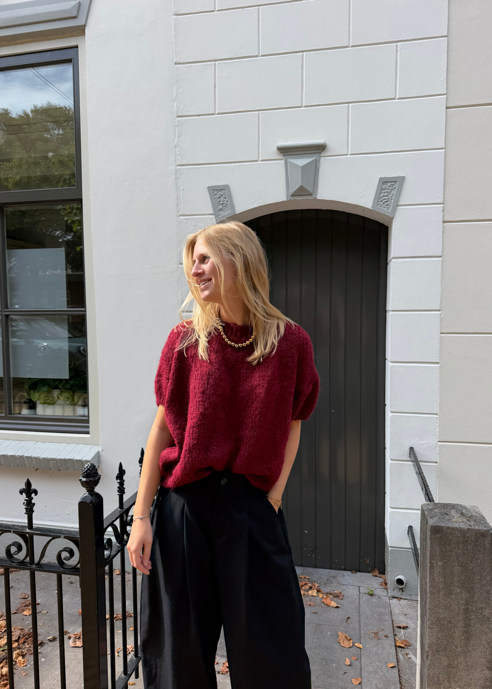 Flo Boutique Trui Bloem Bordeaux