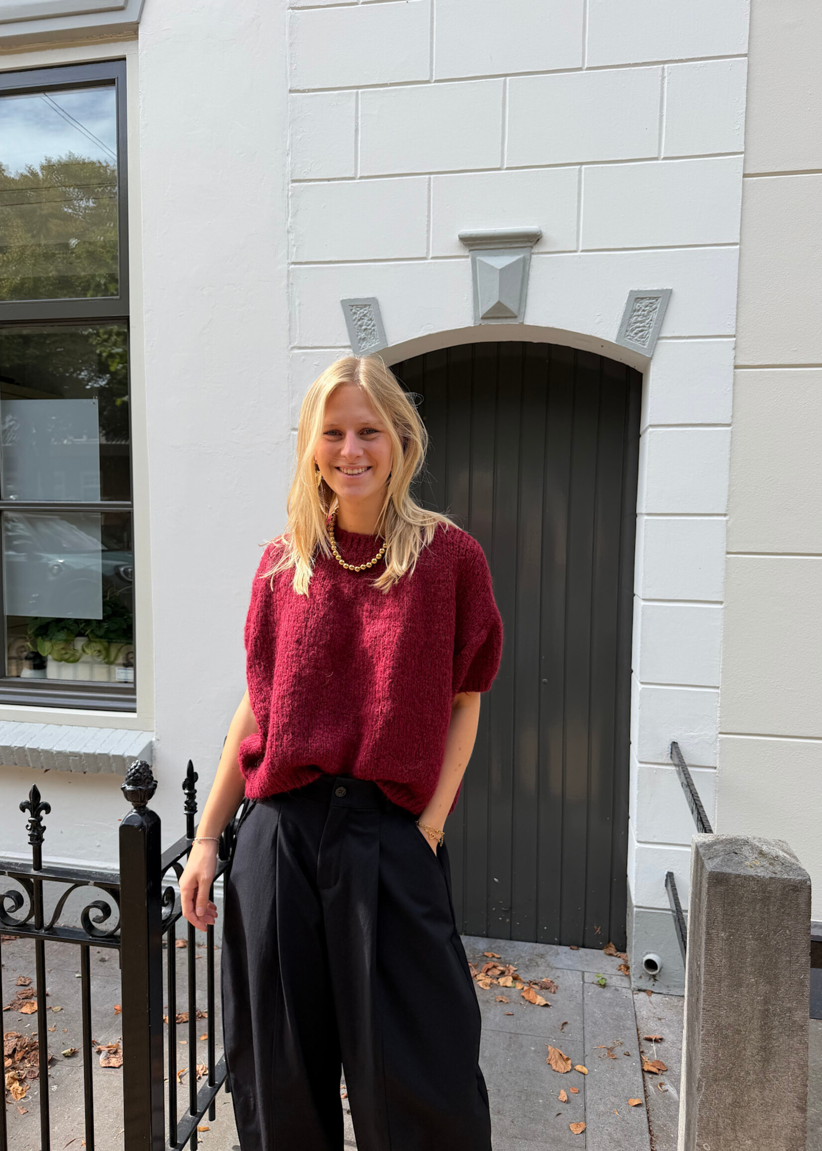 Flo Boutique Trui Bloem Bordeaux