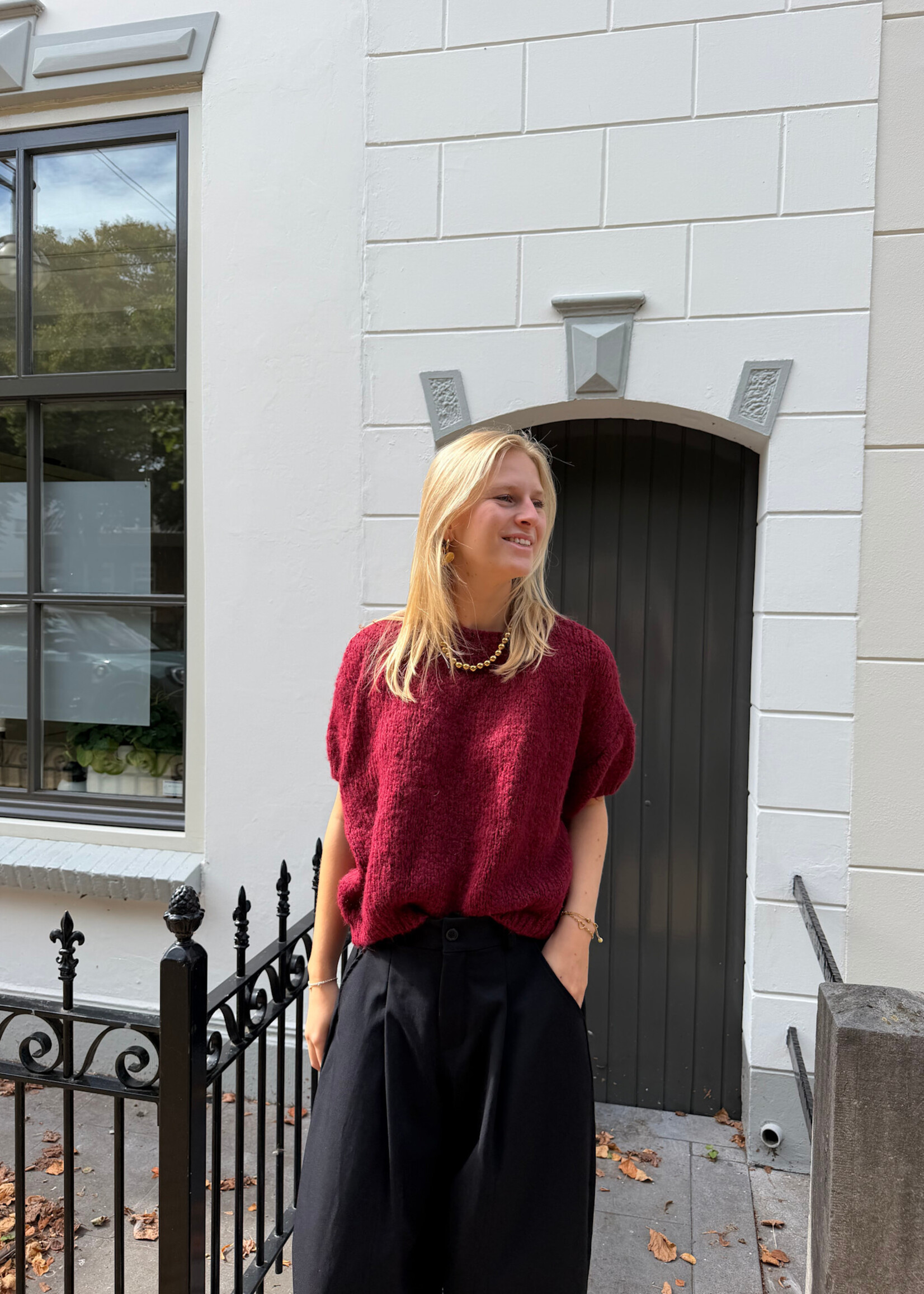 Flo Boutique Trui Bloem Bordeaux