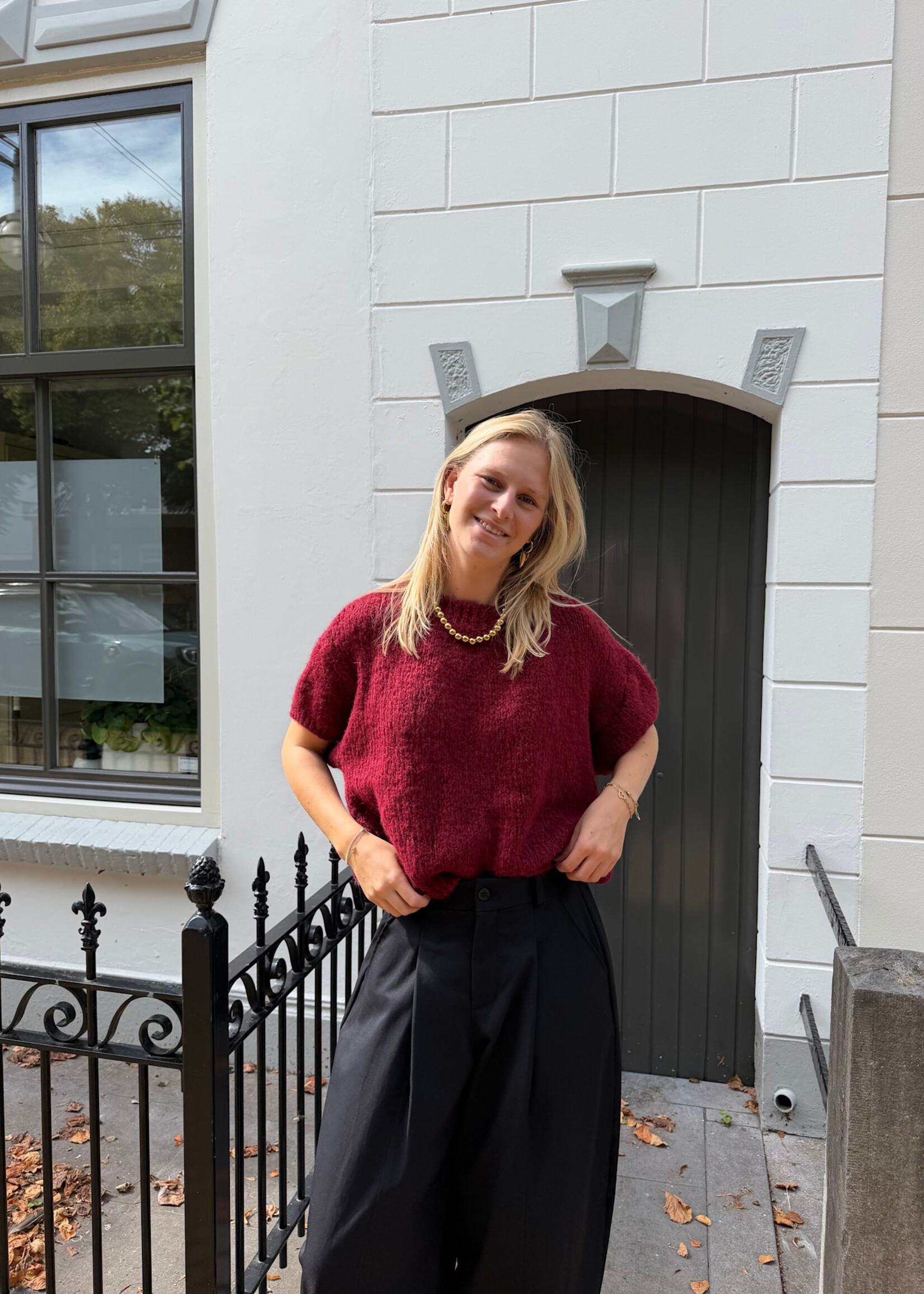 Flo Boutique Trui Bloem Bordeaux