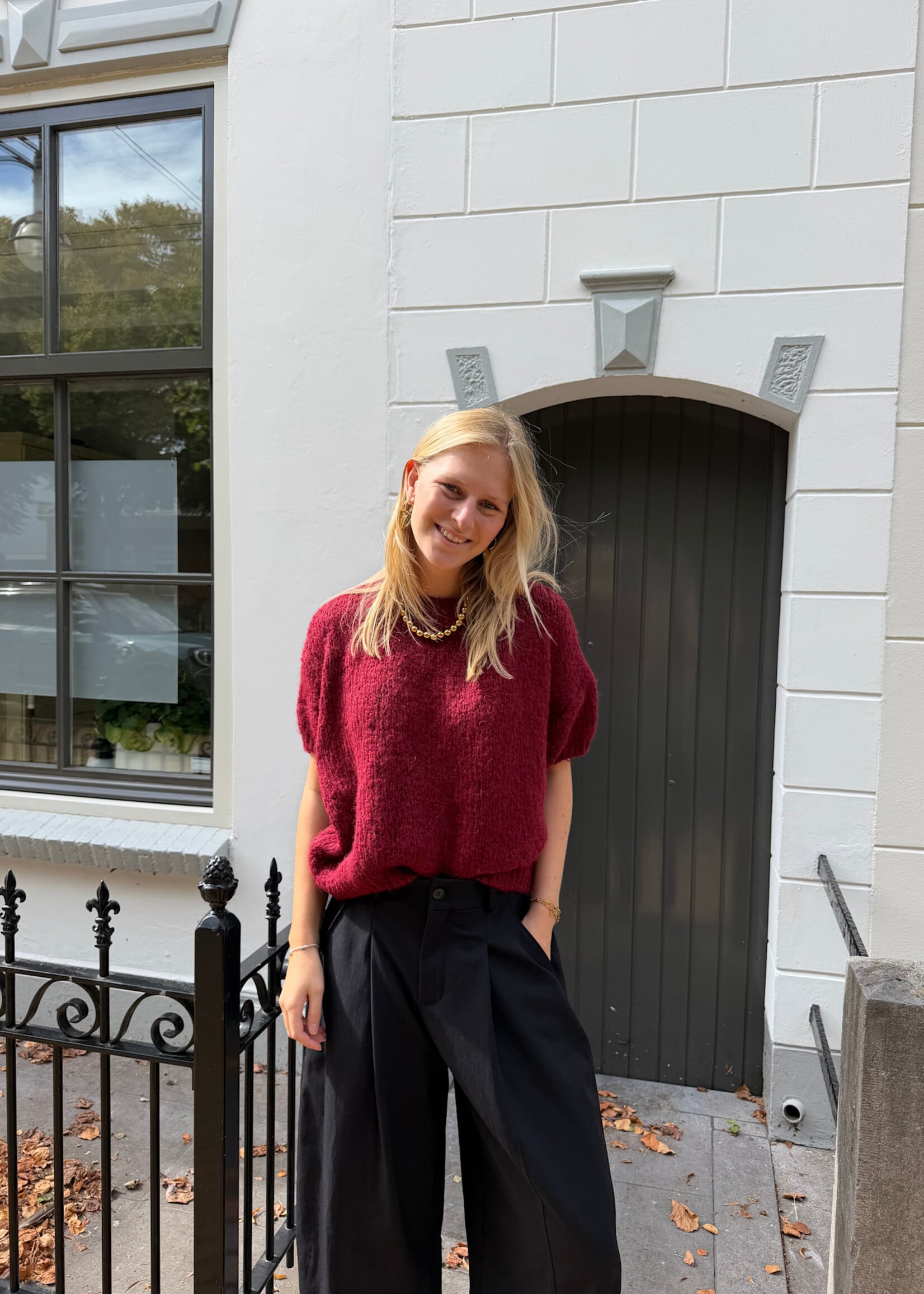 Flo Boutique Trui Bloem Bordeaux