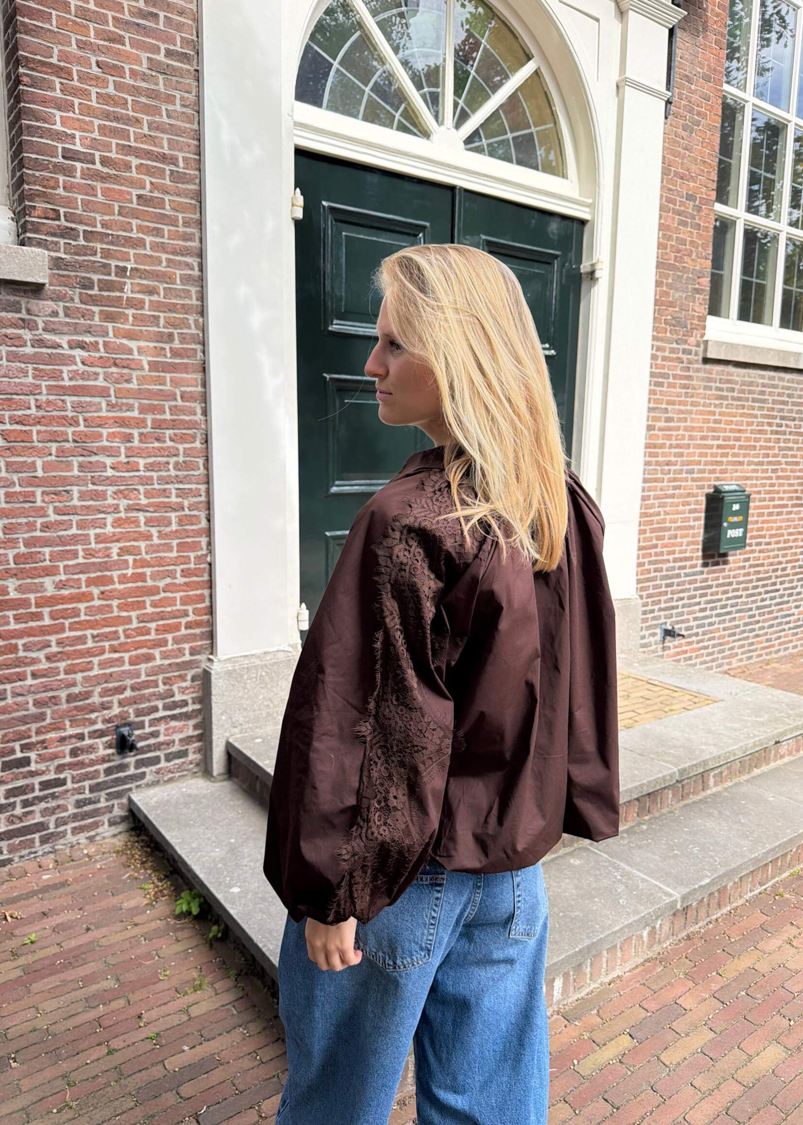 Flo Boutique Blouse Julie Lace Choco