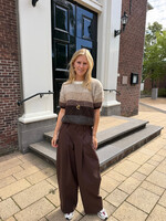Flo Boutique Striped Knit Jade Sparkle Brown