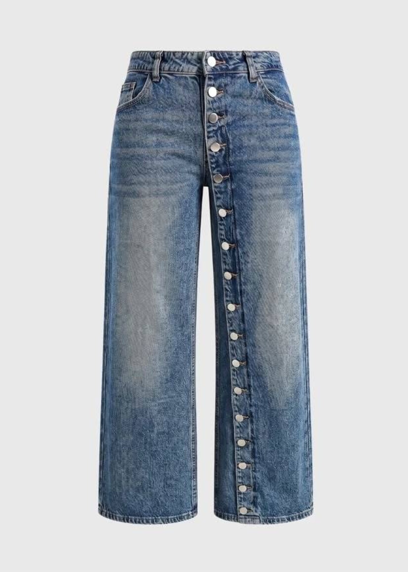 Flo Boutique Button Jeans Vic Mid Blue