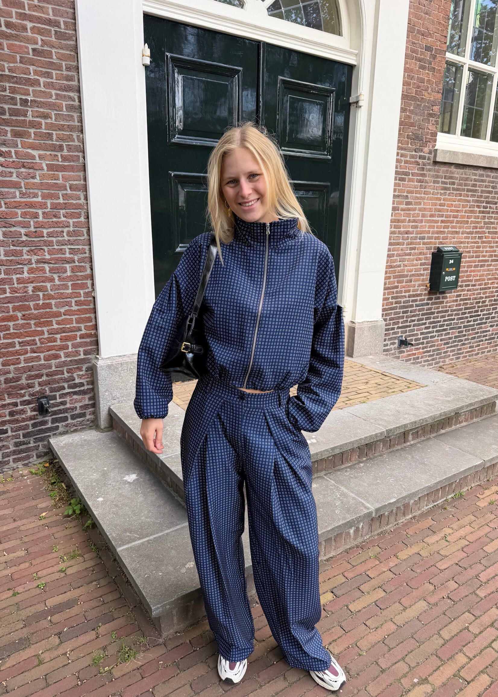 Flo Boutique Checked Jacket Beline Navy