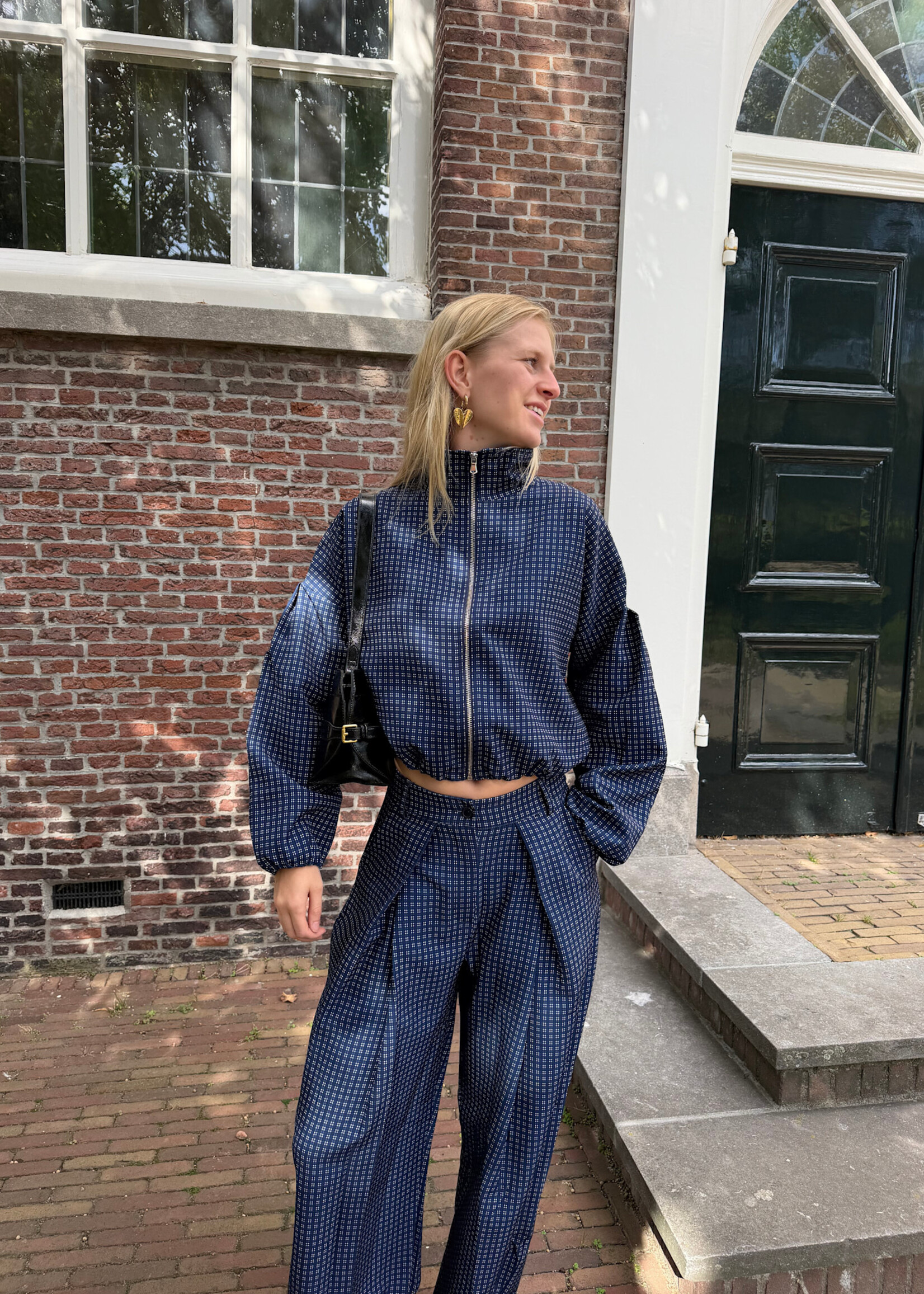Flo Boutique Checked Jacket Beline Navy