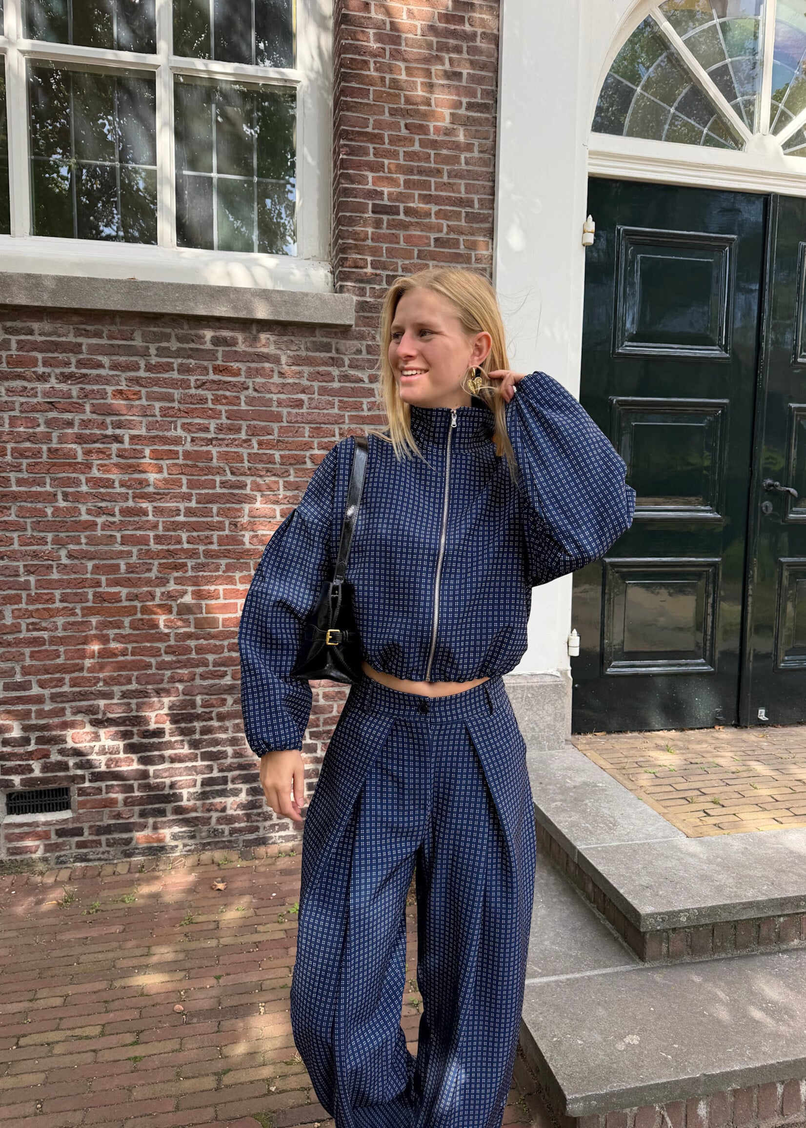Flo Boutique Checked Jacket Beline Navy