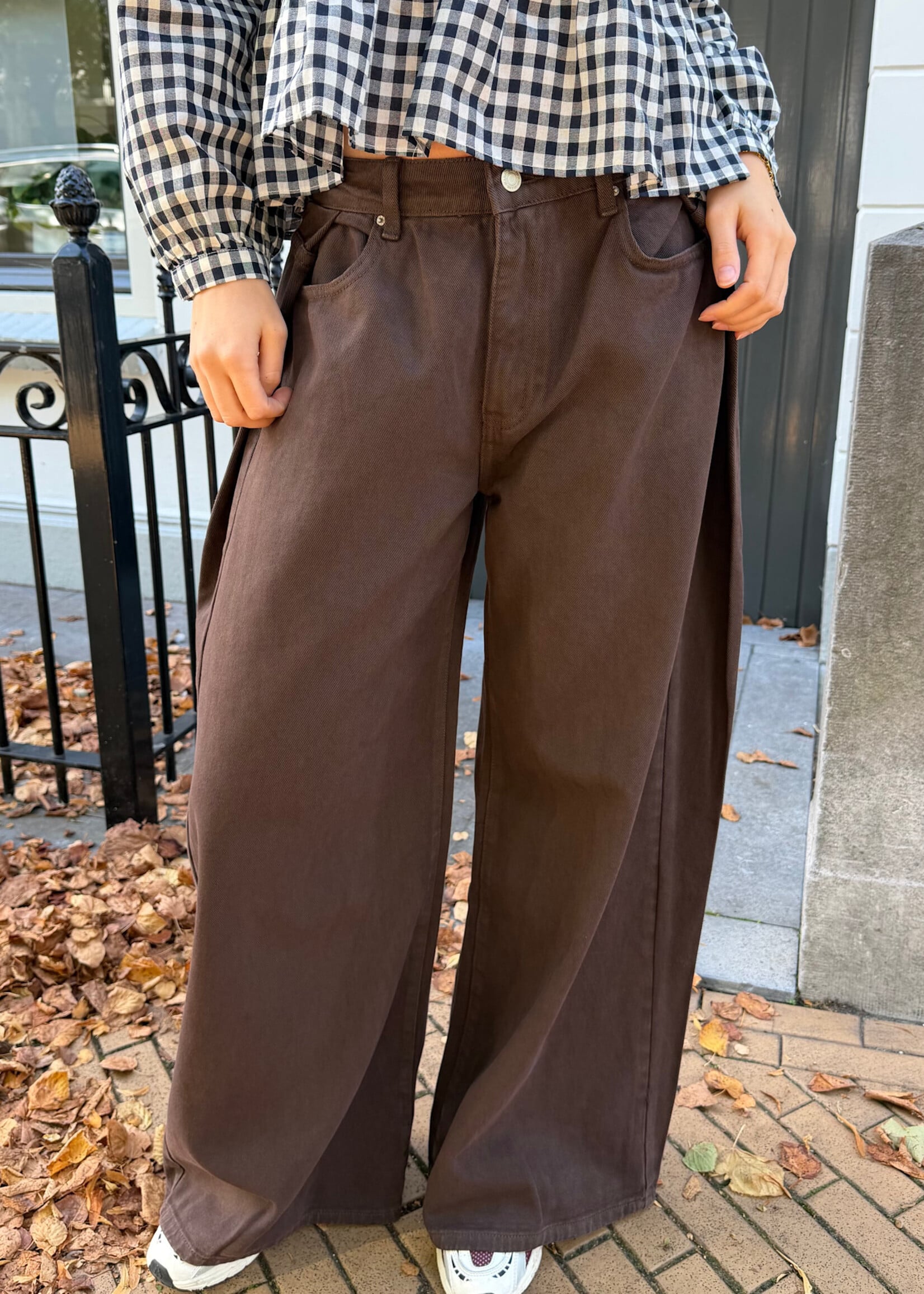 Flo Boutique Jeans overslag Harper Brown