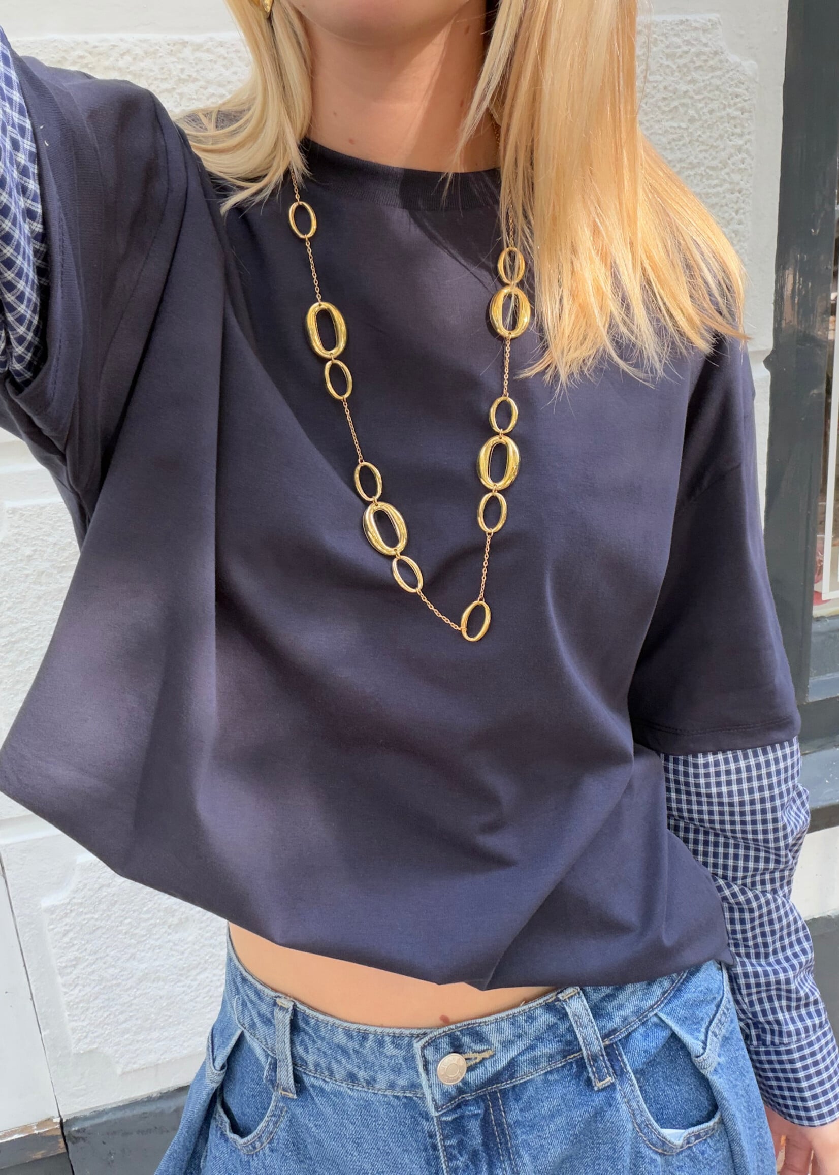 Flo Boutique Top Filo Navy