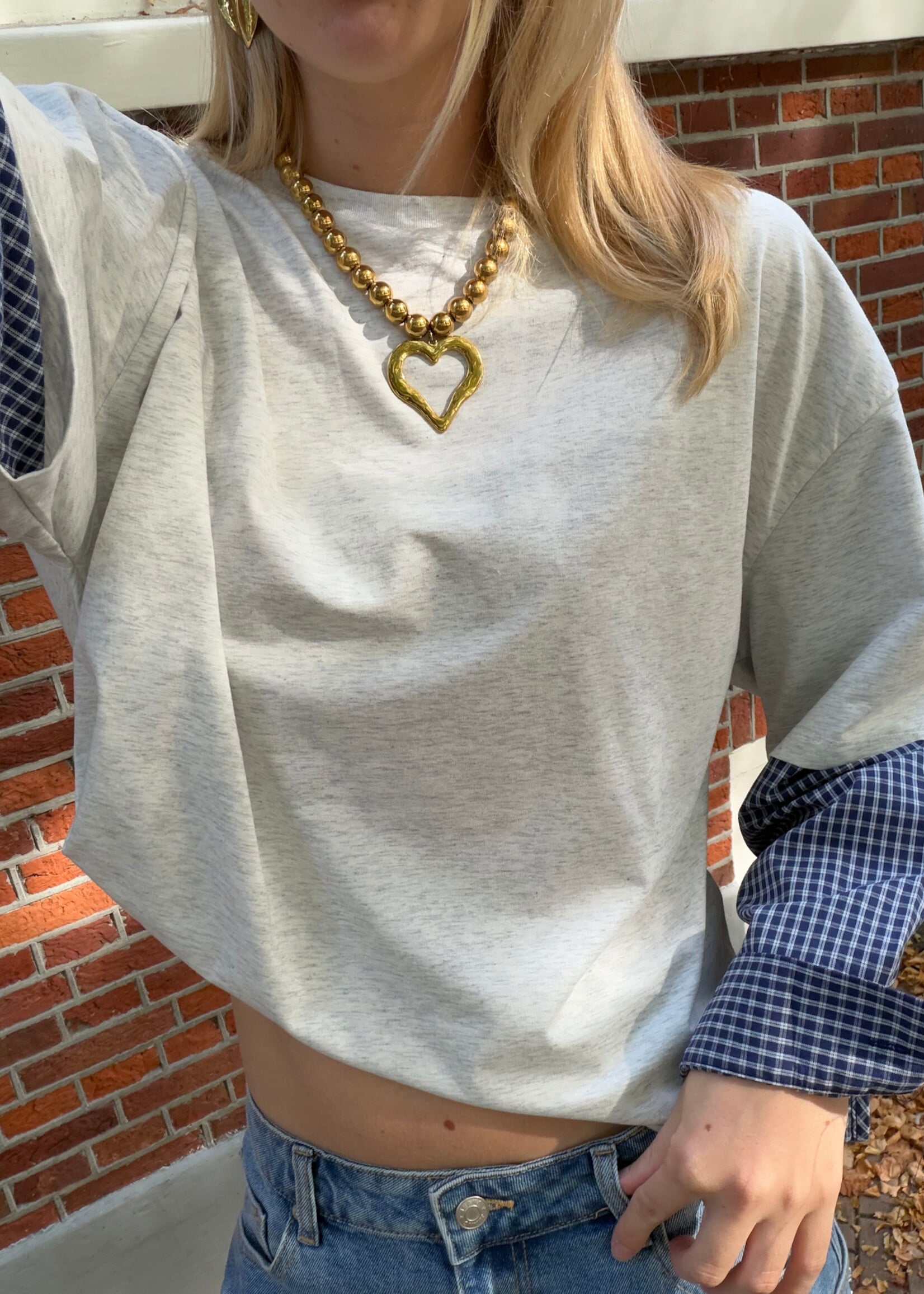 Flo Boutique Top Filo Light Grey
