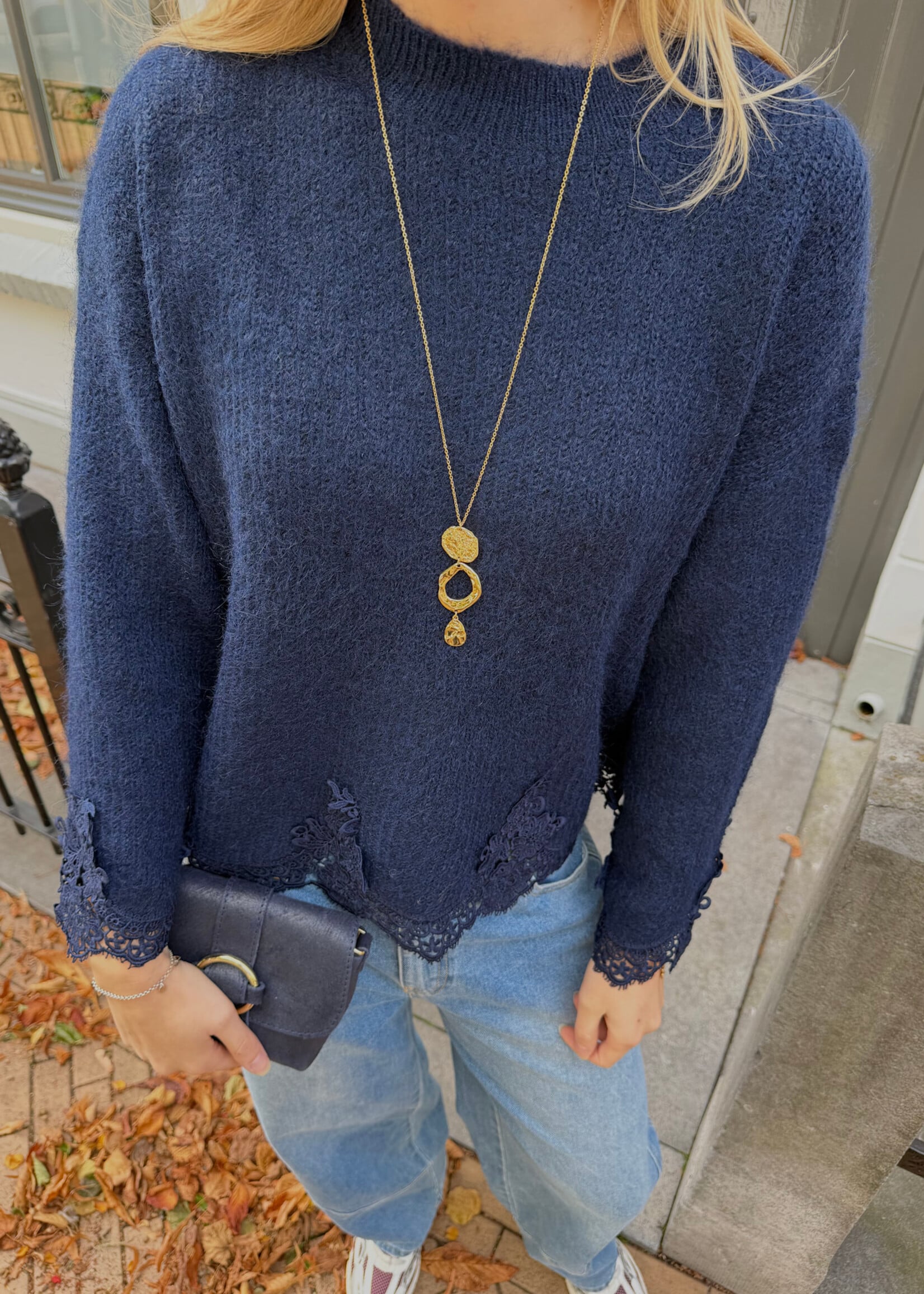 Flo Boutique Trui Lucia Lace Navy