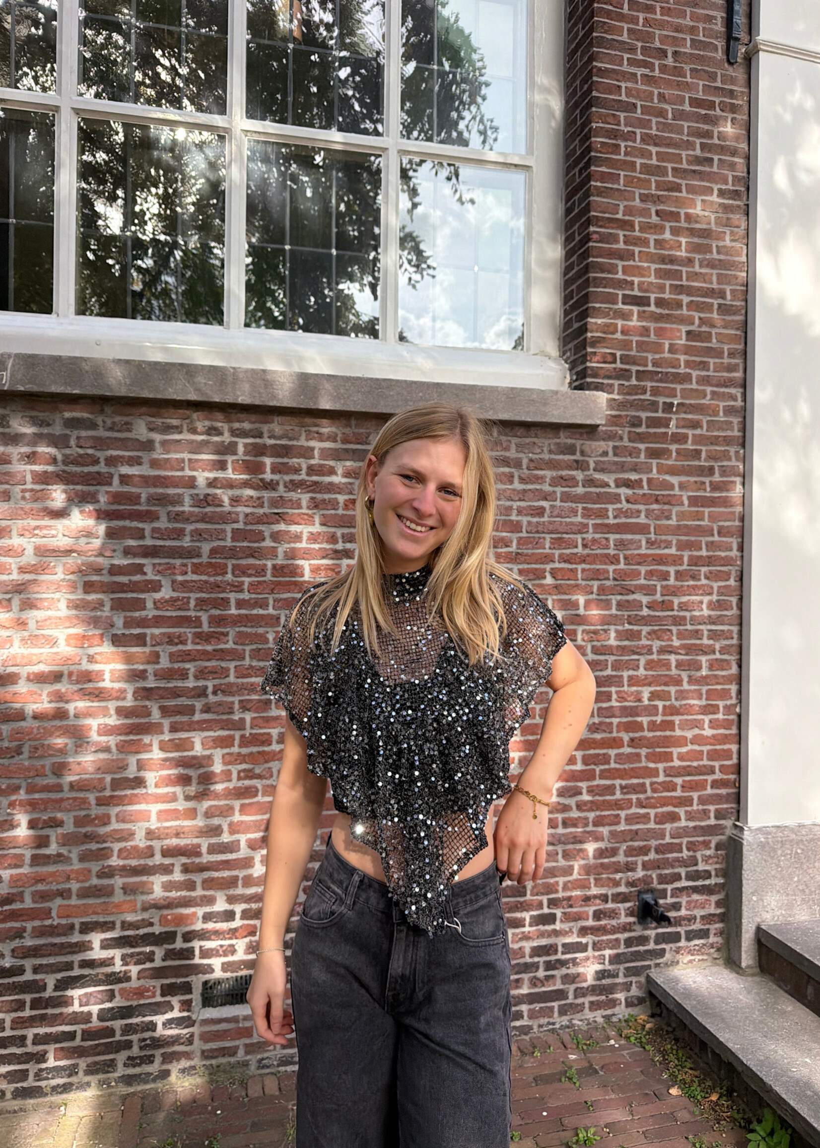 Flo Boutique Top Olivia Sparkle Black