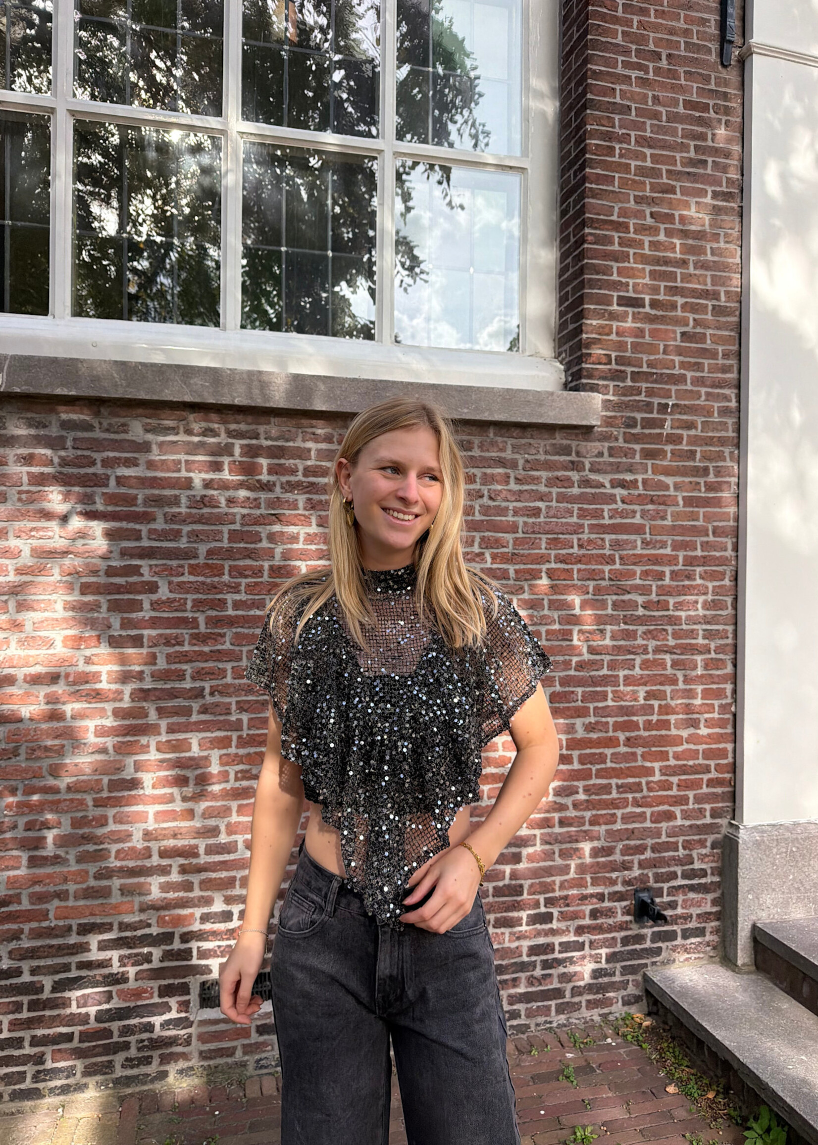 Flo Boutique Top Olivia Sparkle Black