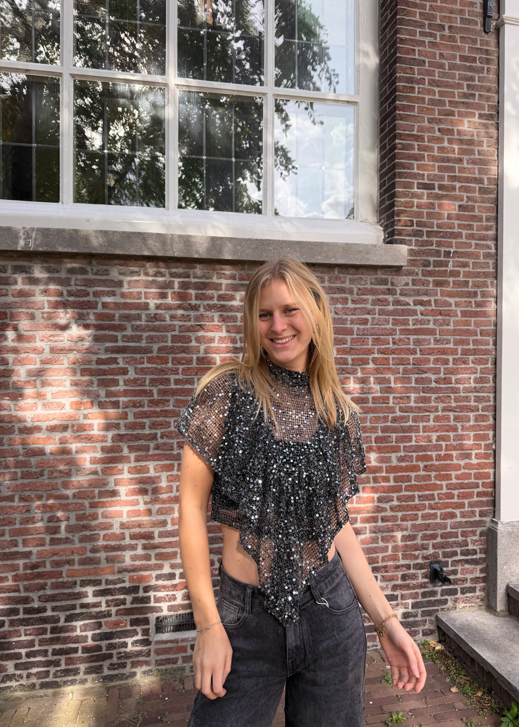Flo Boutique Top Olivia Sparkle Black