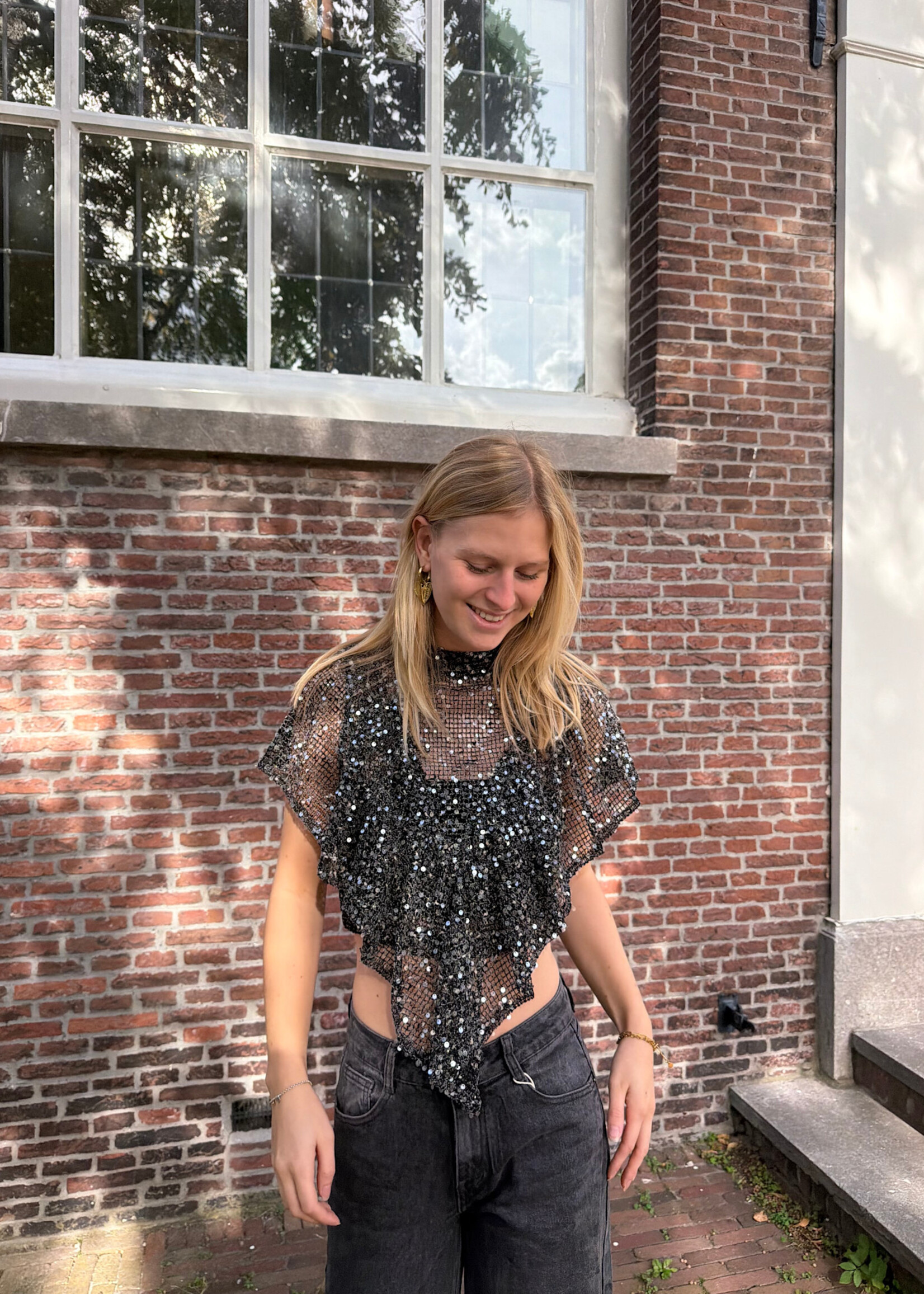 Flo Boutique Top Olivia Sparkle Black