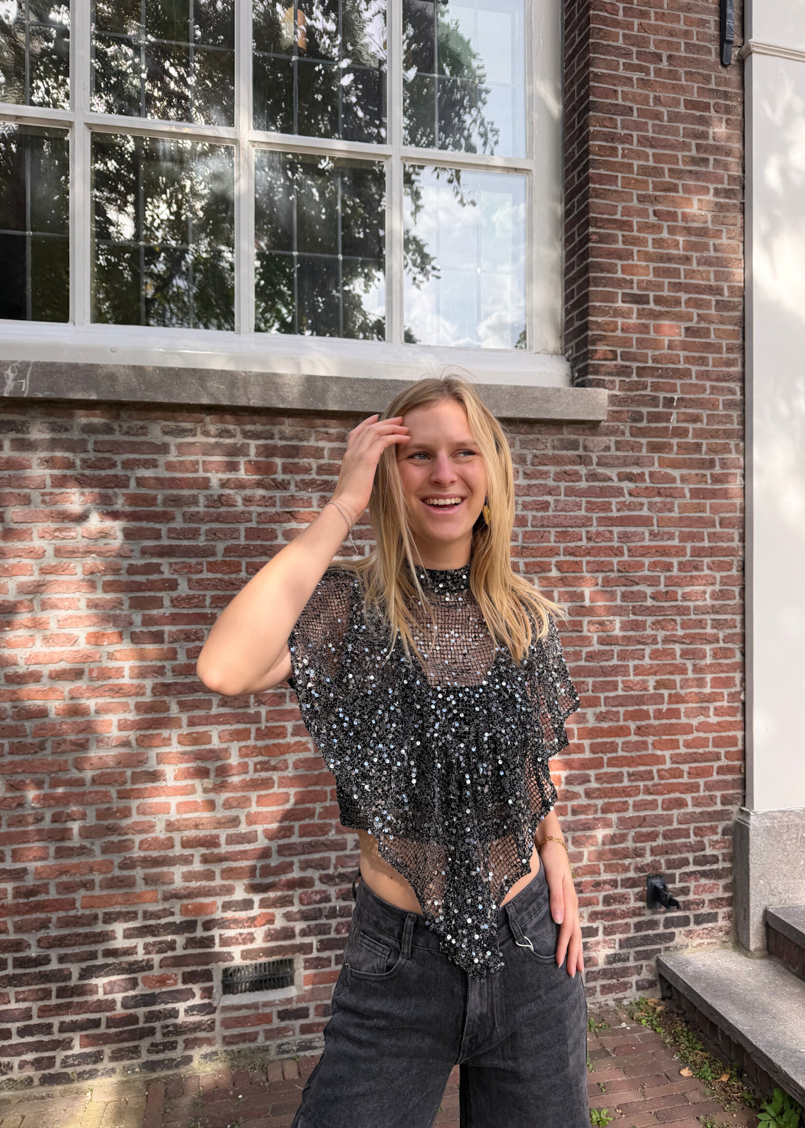 Flo Boutique Top Olivia Sparkle Black