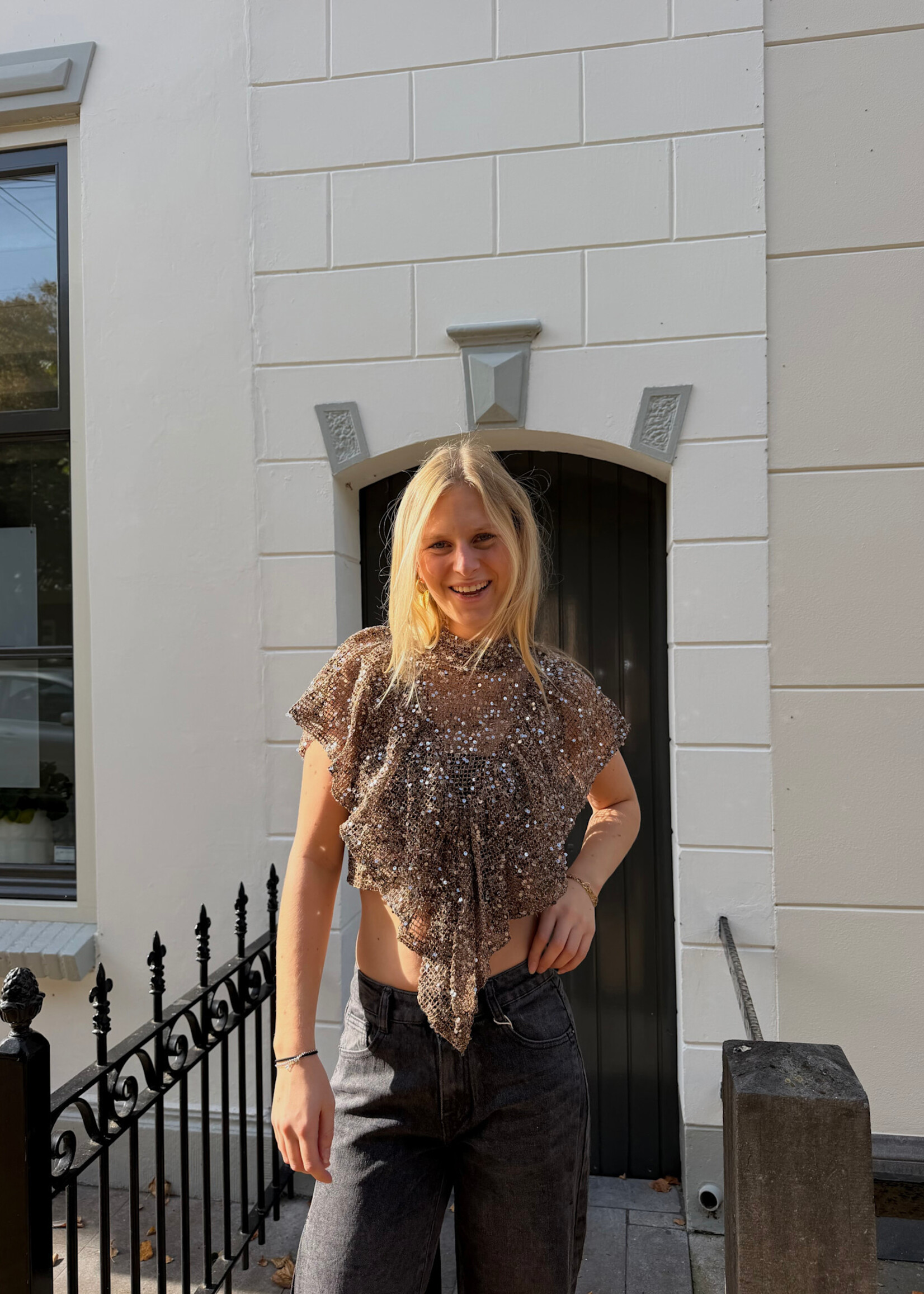 Flo Boutique Top Olivia Sparkle Brown