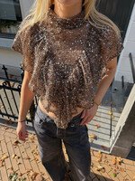 Flo Boutique Top Olivia Sparkle Brown