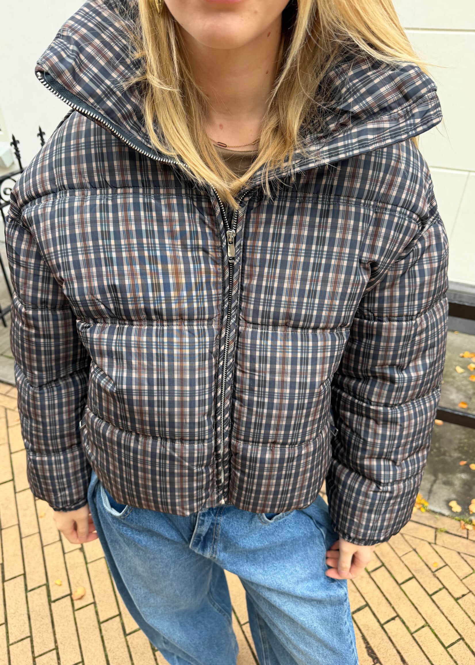 Flo Boutique Puffer Jacket Myla Checked