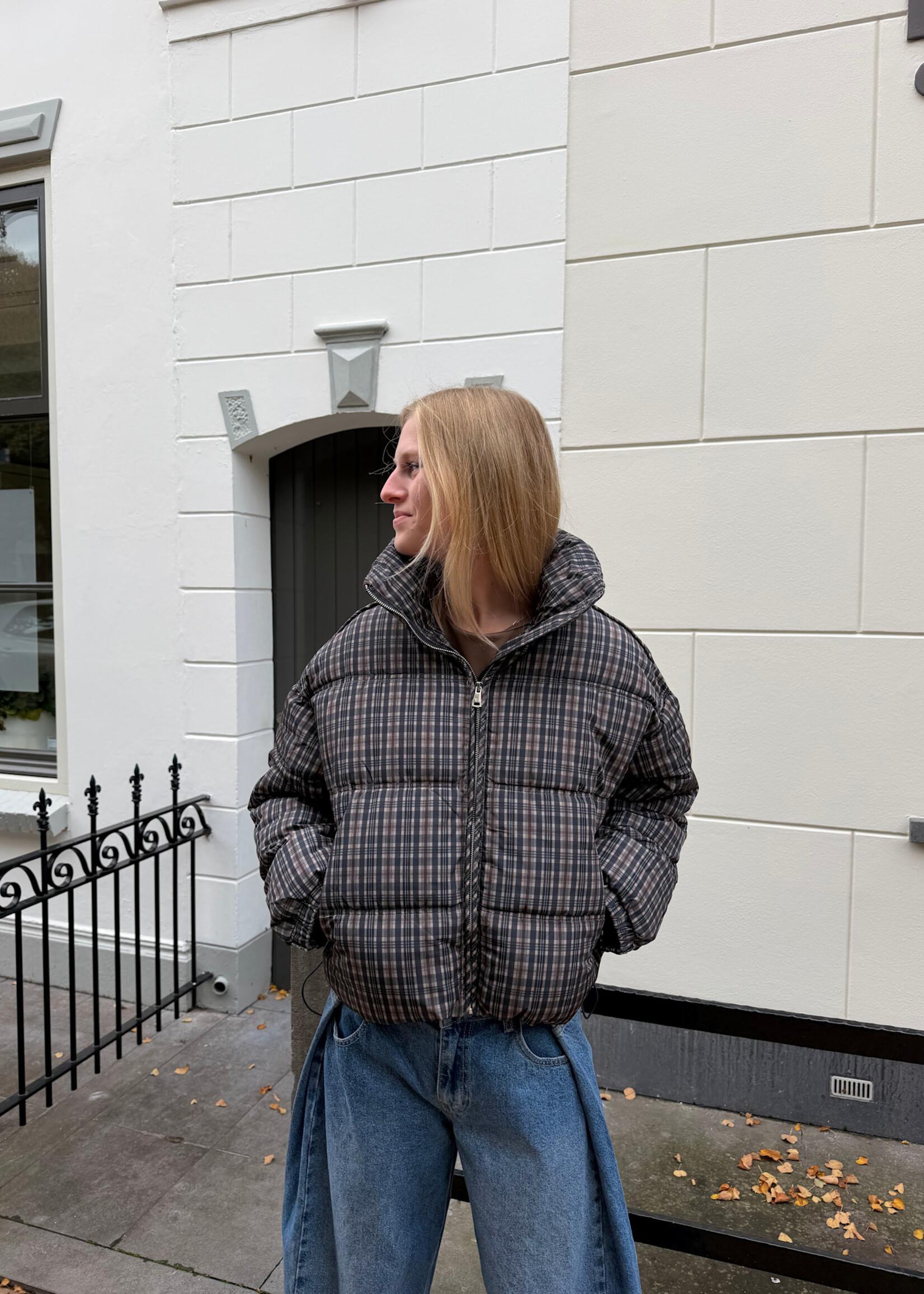Flo Boutique Puffer Jacket Myla Checked