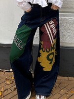 Flo Boutique Balloon Jeans Basketball Patches
