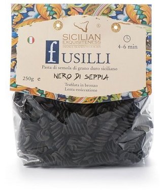 Daidone fusilli met inktvis inkt Siciliaanse pasta THT 30-12-23