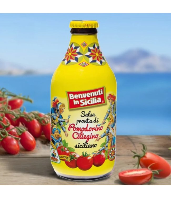Fratelli Contorno Tomatensaus van Cherry tomaten van Sicilië - in mooi Cadeaufles