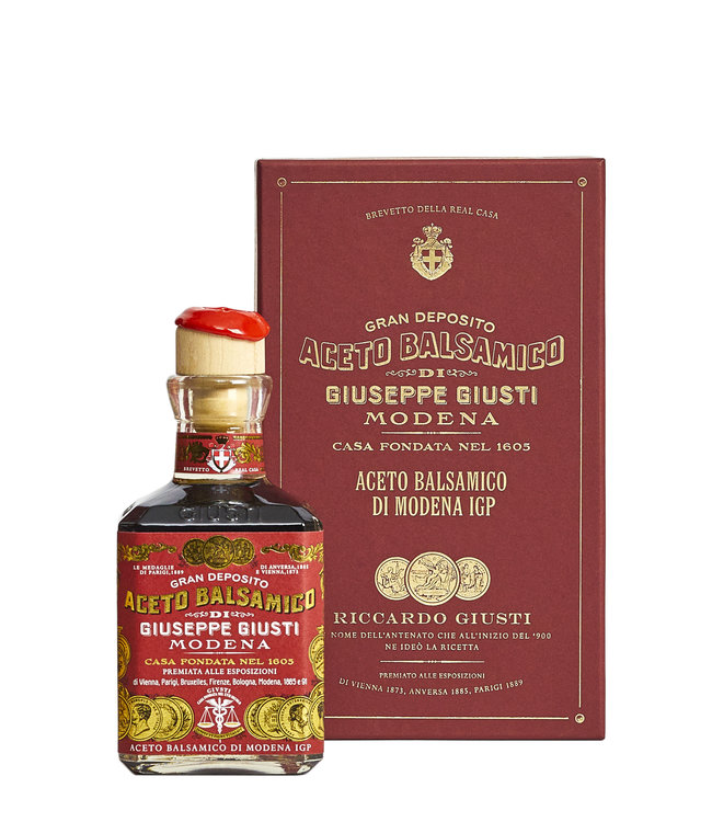 Giuseppe Giusti Aceto Balsamico  di Modena I.G.P.  3 sterren, 12 jaar Gerijpt  -met Cadeauverpakking