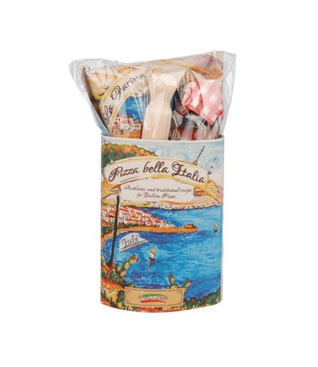 Pizzakit-  Met Pizzadeeg - Tomatensaus van olijfolie-basilicum-knoflookolie “Pizza bella Italia”