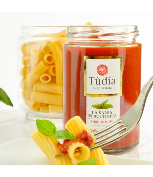 Tùdia Tomatensaus met Basilicum - Sugo pronto di pomodoro con basilico - GLUTEN VRIJ