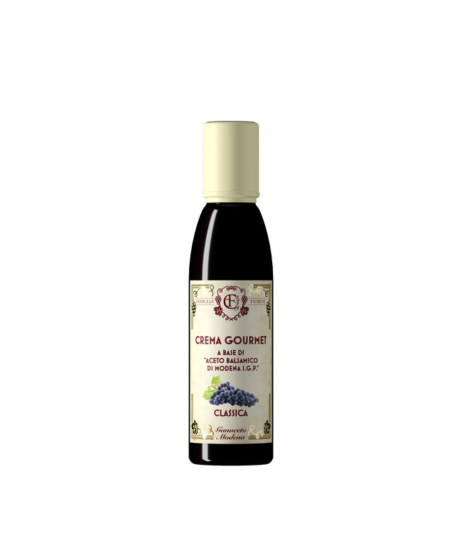 Famiglia Fiorini Balsamico crème traditioneel, crema gourmet classica a base di aceto balsamico di modena IGP