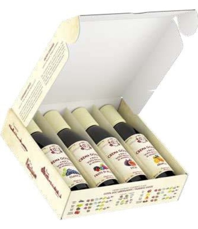 Famiglia Fiorini Cadeaubox balsamico- crème met 4 soorten balsamico