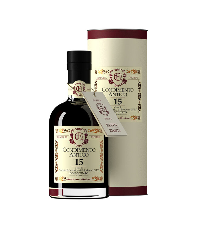 Famiglia Fiorini gerijpte condimento balsamico dressing 5 munten  in cadeauverpakking