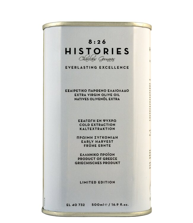 8:26 Histories Extra Virgin Olive Oil 500ml tin Premium Single Edition