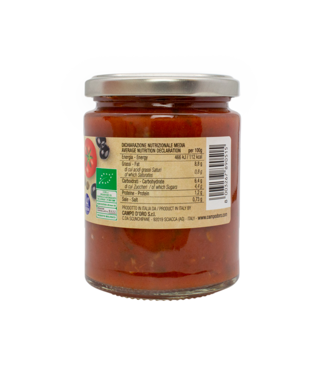 Campo d'oro Tomatensaus met olijven en kappertjes - Sugo Puttanesca