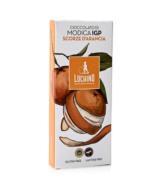 Luchino Chocolade uit Modica I.G.P.  met  sinaasappelschil -Scorze d'arancia