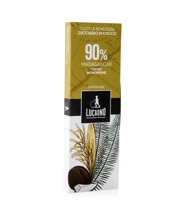 Luchino Ambachtelijke chocolade met 90% cacao uit Madagascar,  gezoet met kokossuiker