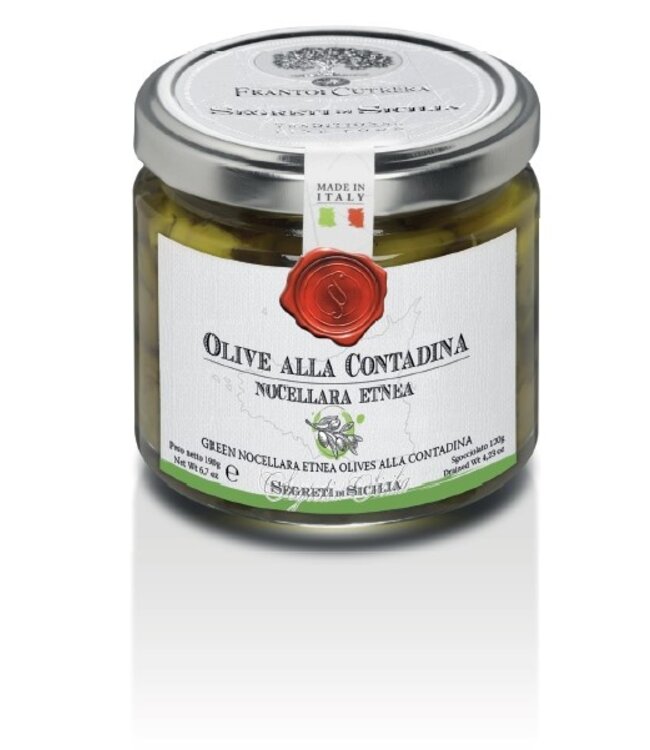 Frantoi Cutrera Siciliaanse groene Nocellara Etnea olijven, OLIVE ALLA CONTADINA NOCELLARA ETNEA