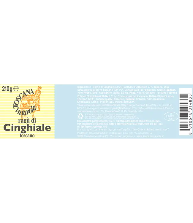 Toscana in Tavola Wildzwijnragout uit Toscane, Ragù di Cinghiale Toscano