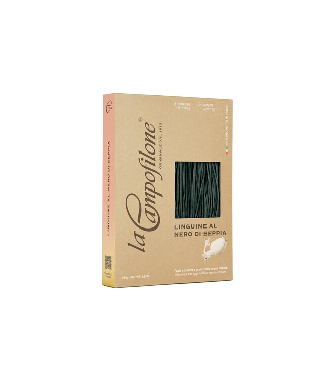 La Campofilone LINGUINE MET INKTVIS INKT -Nero di seppia- Eierpasta