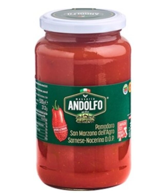 Masseria Andolfo Pomodori San Marzano D.O.P. in glazen pot 520 gram