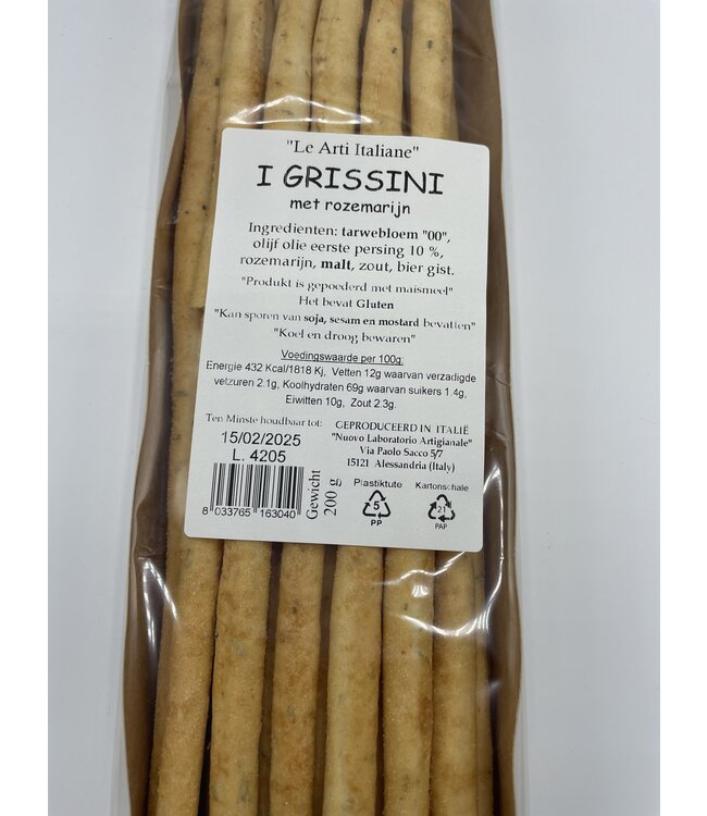 I Quotidiani Grissini met Rozemarijn - Grissini al Rosmarino