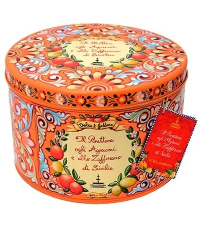 FIASCONARO EN DOLCE & GABBANA - Panettone gekonfijte citrusvruchten en Siciliaanse saffraan 500 gram