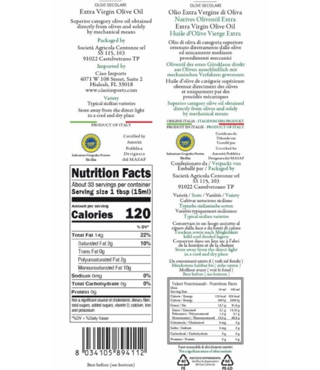 Centonze Extra vierge olijfolie IGP  in iconisch Siciliaans blik