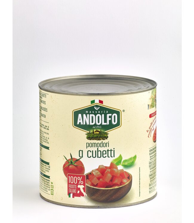 Masseria Andolfo Tomatenblokjes- Pomodori a Cubetti   2500 gram