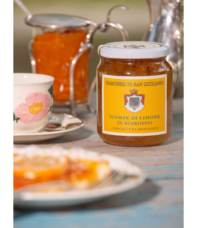 Marchesi di San Giuliano Biologische Citroenschillen op siroop - Scorze di Limone in sciroppo