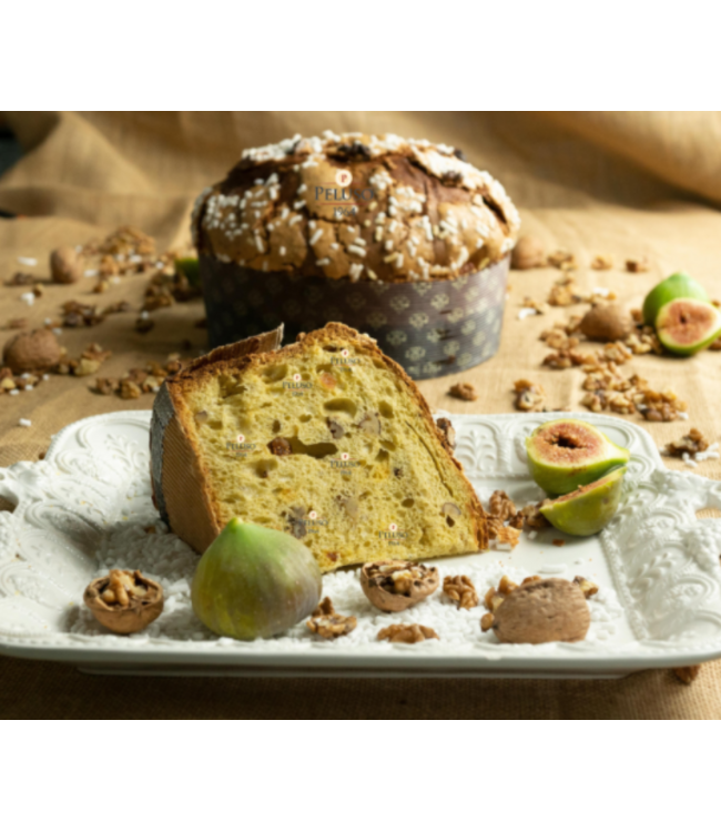 Peluso Panettone met noten vijgen en muscaatwijn 1000 gram In mooie geschenkverpakking